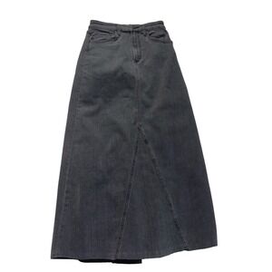 NWT Joe's black maxi denim skirt 26 Amelia raw hem